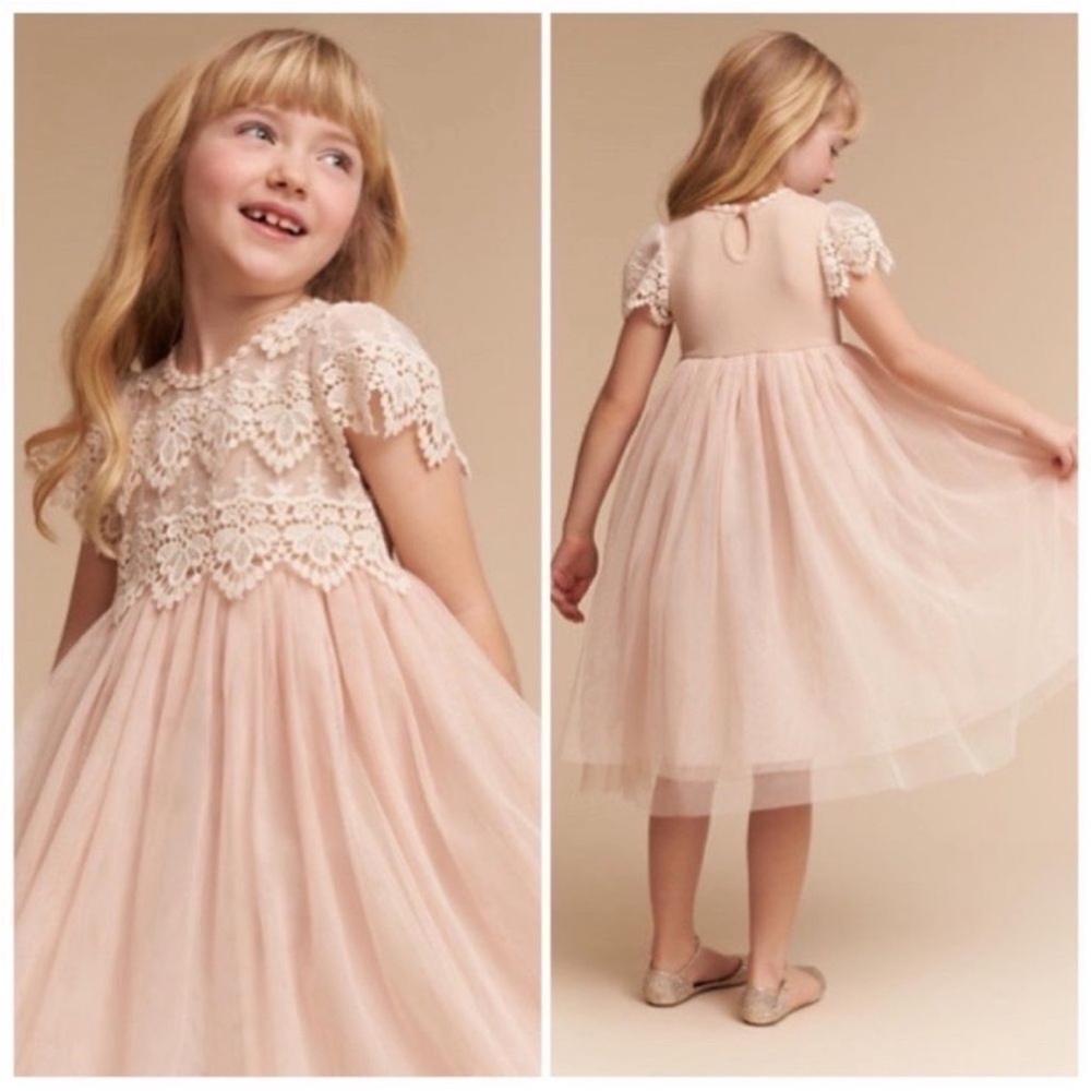 Elegant Pink Lace Kids Dress